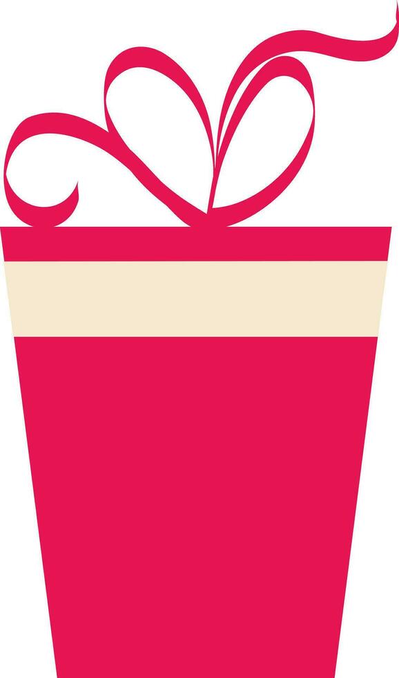 Gift box with bow ribbon. vector