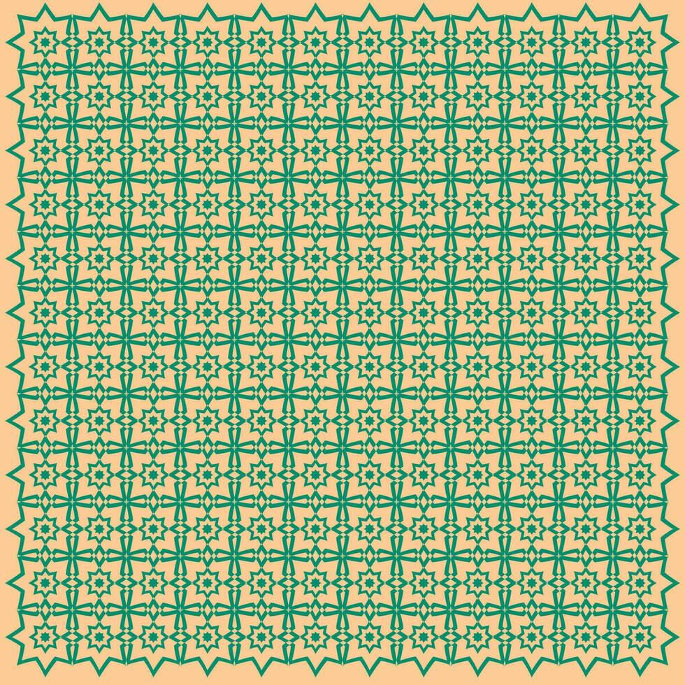 Moroccan islamic design pattern background in green color. vector