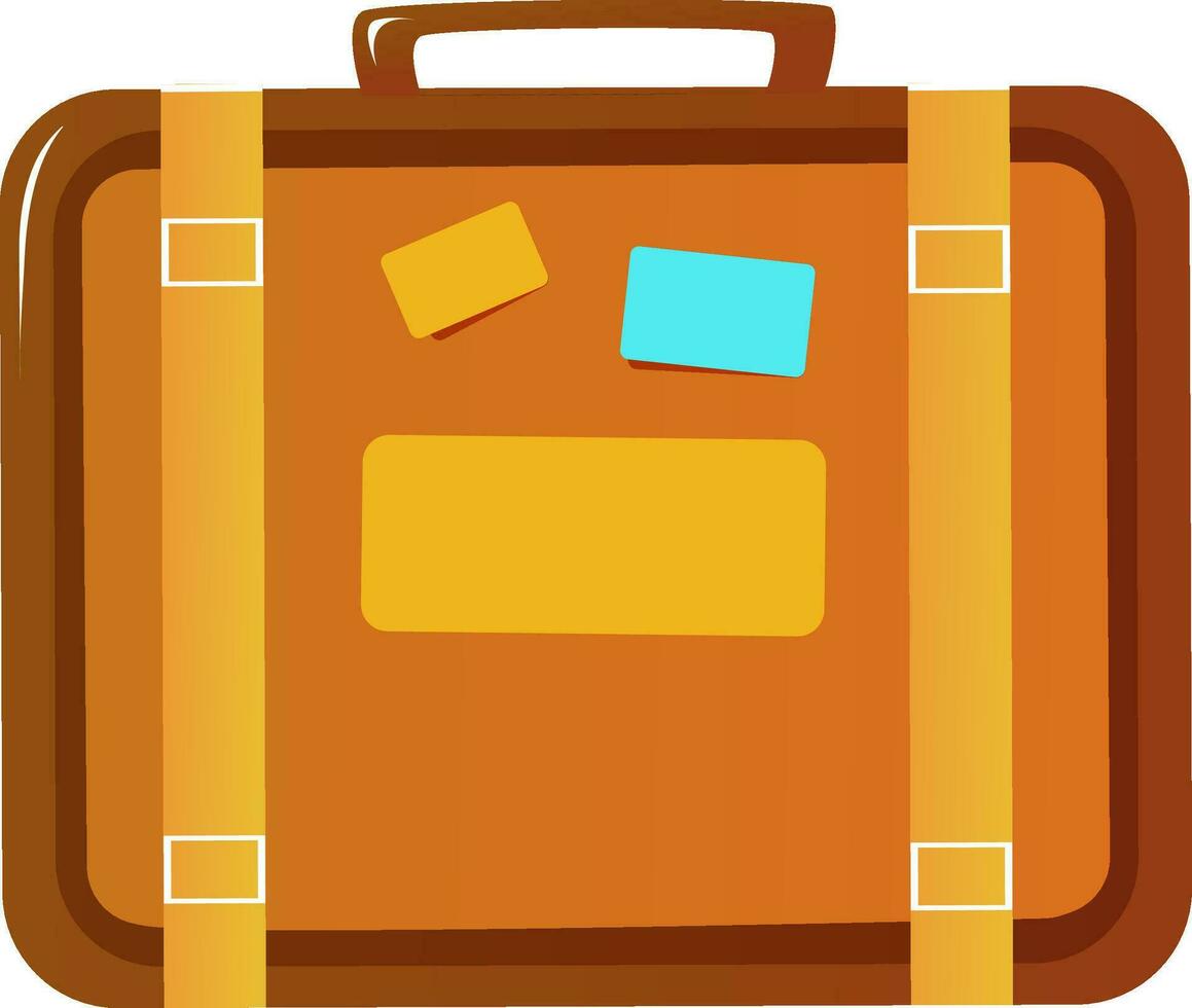 Blank stickers decorated briefcase. vector