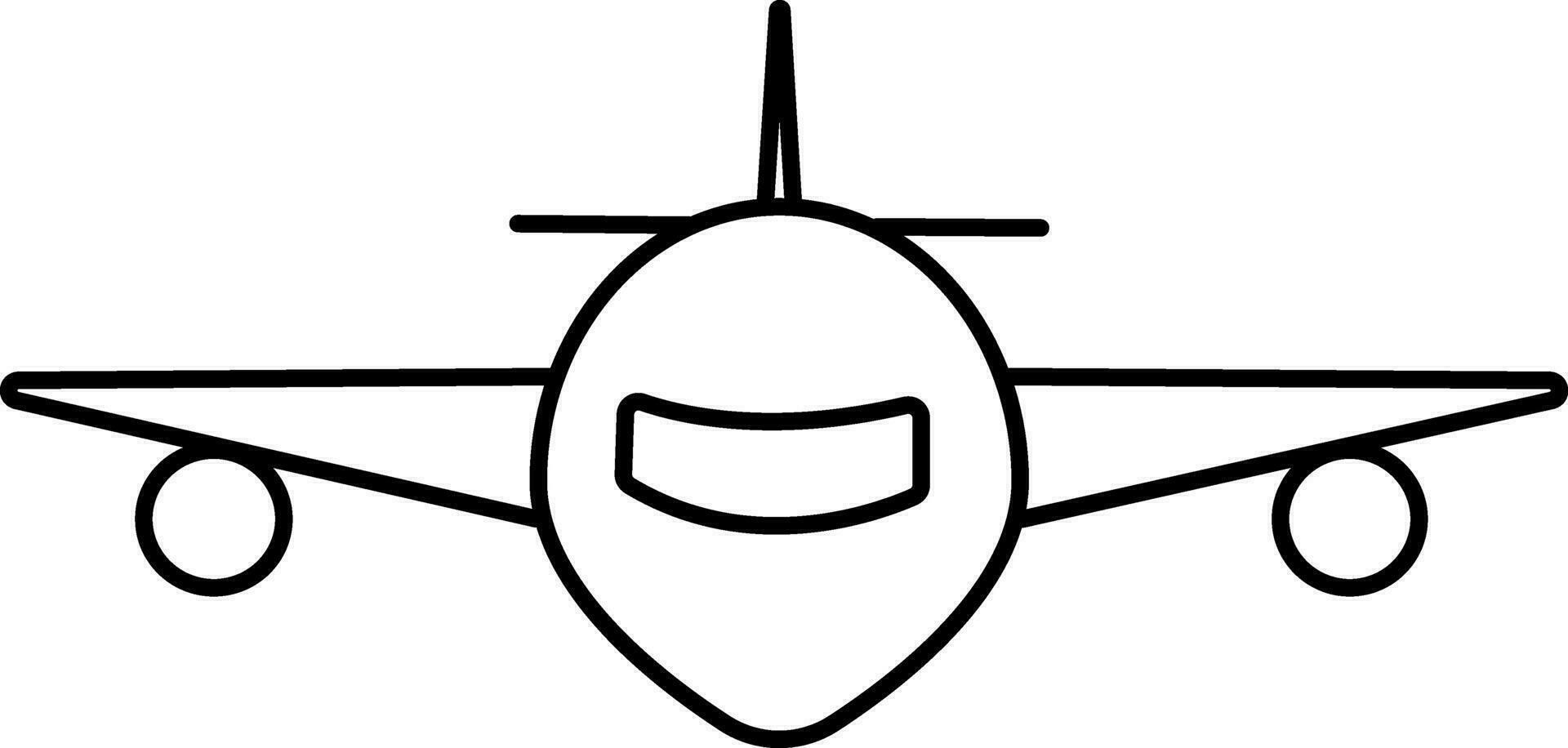 línea Arte ilustración de un volador avión. vector