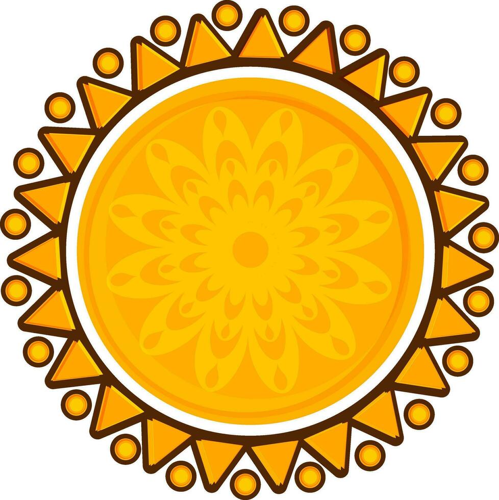Floral decorative ornament in circle shape. vector