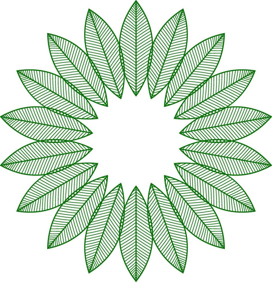 Circular frame with green leaves. vector