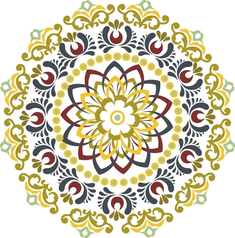 hermosa artístico floral mandala diseño. vector