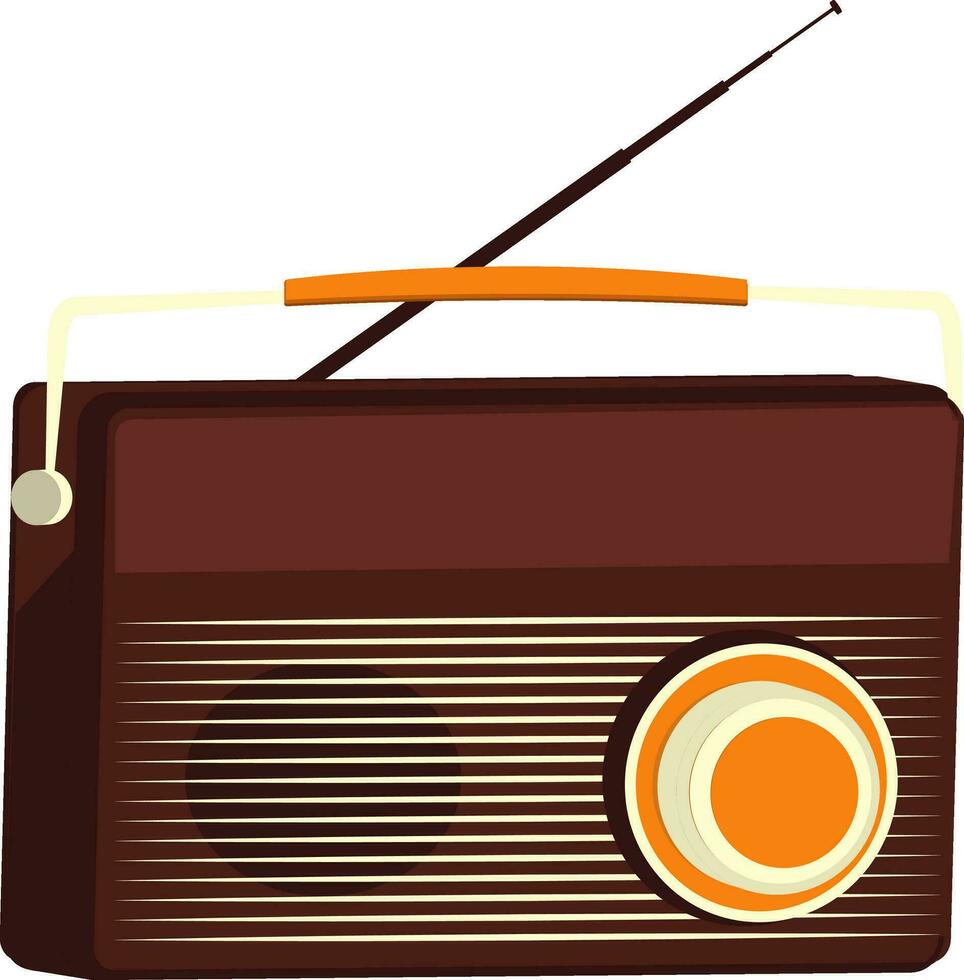 Illustration of vintage radio. vector