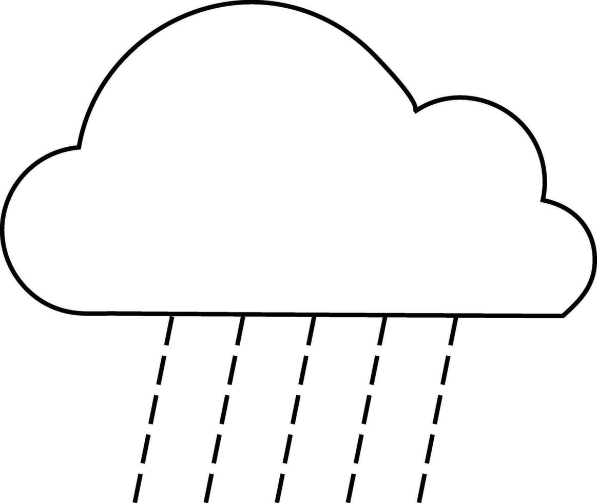 Flat style cloud rain icon. vector