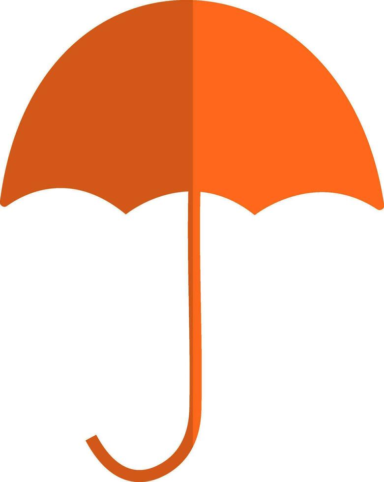 aislado abierto paraguas en naranja color. vector