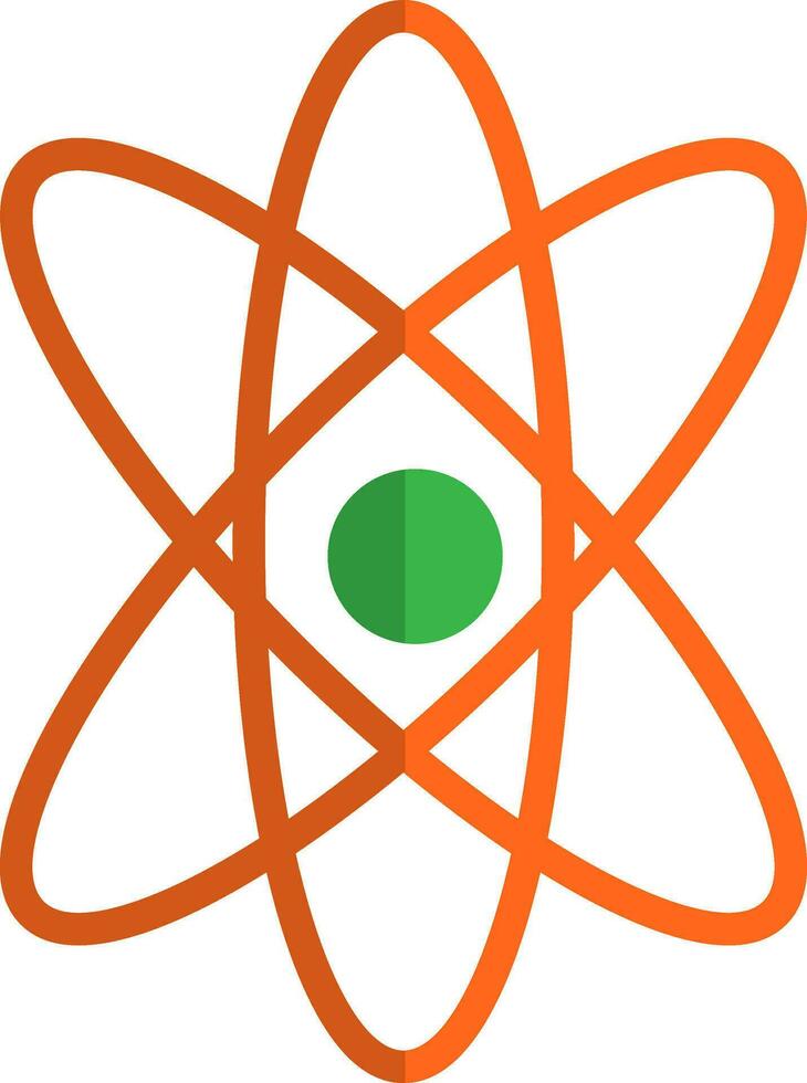 atómico estructura en naranja y verde color. vector