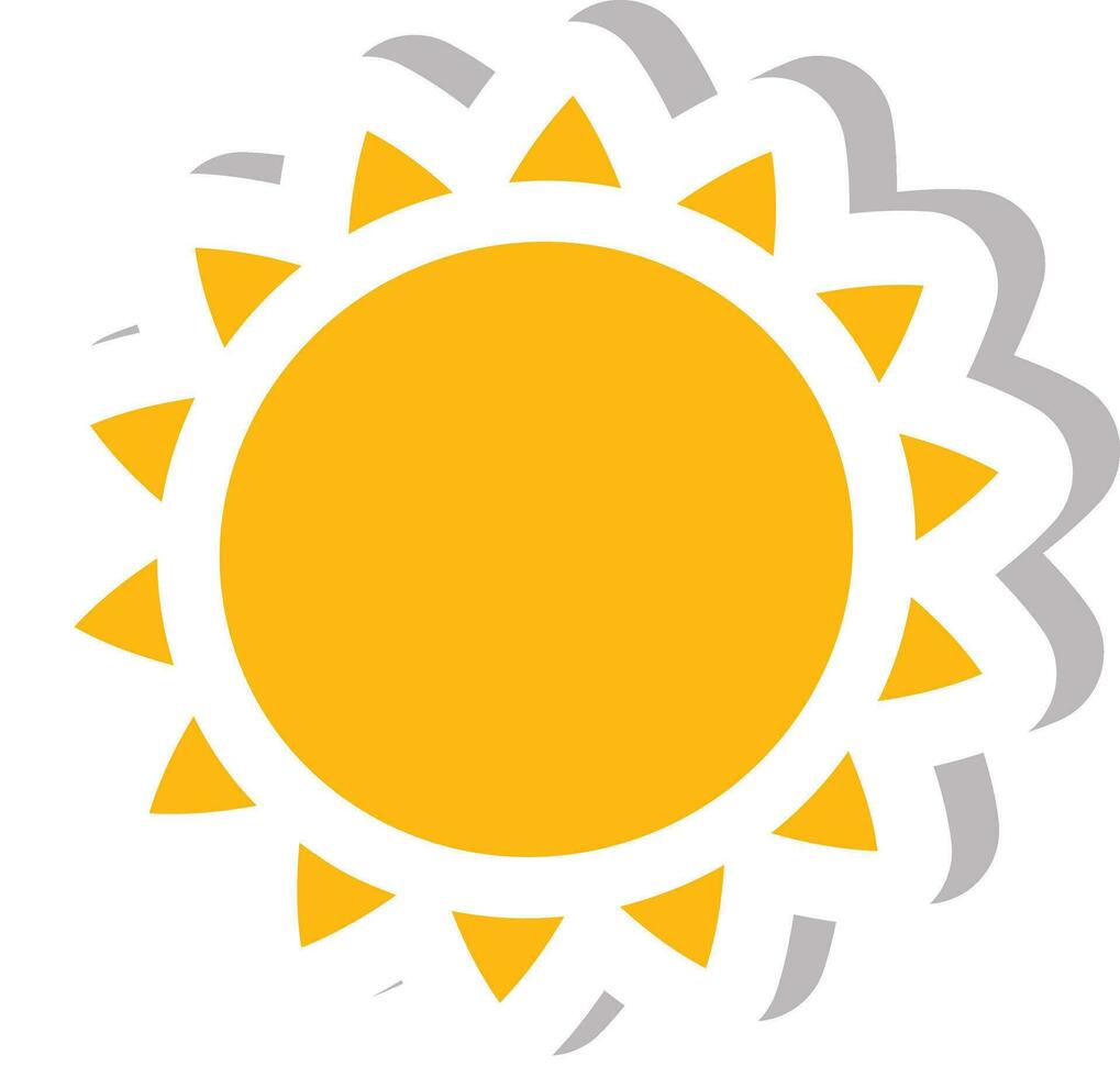 Yellow sun on white background. vector