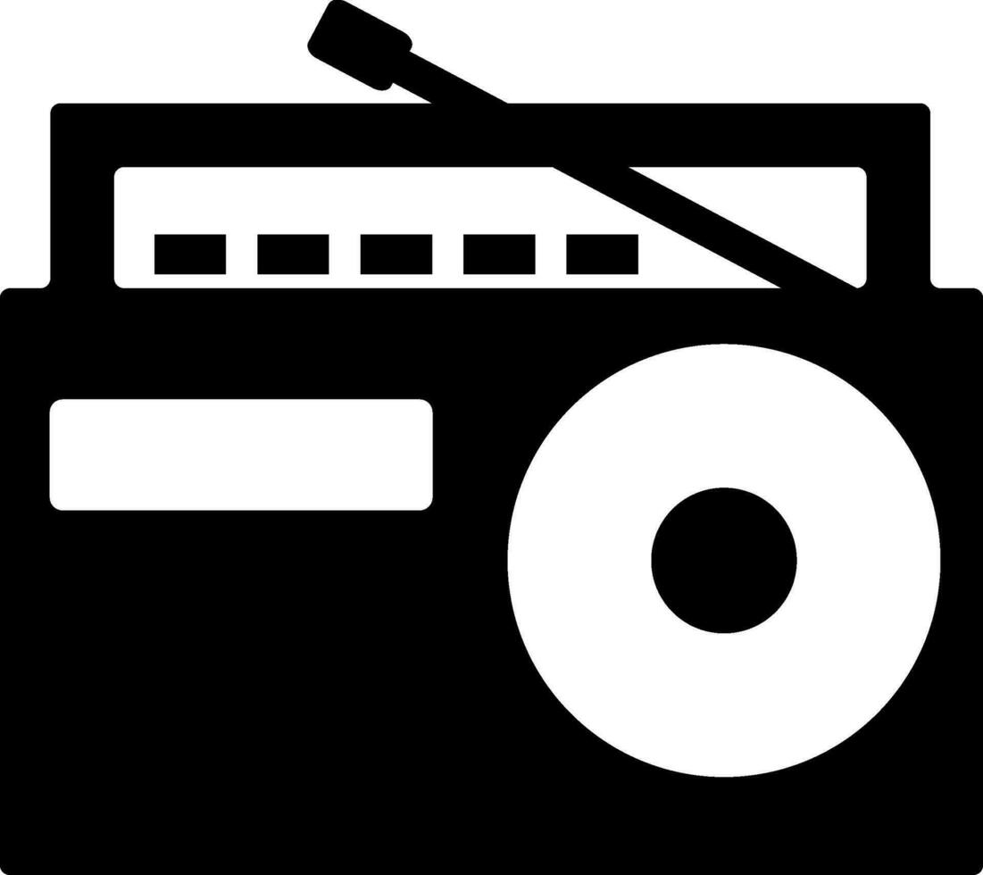 retro radio firmar o símbolo para música. vector