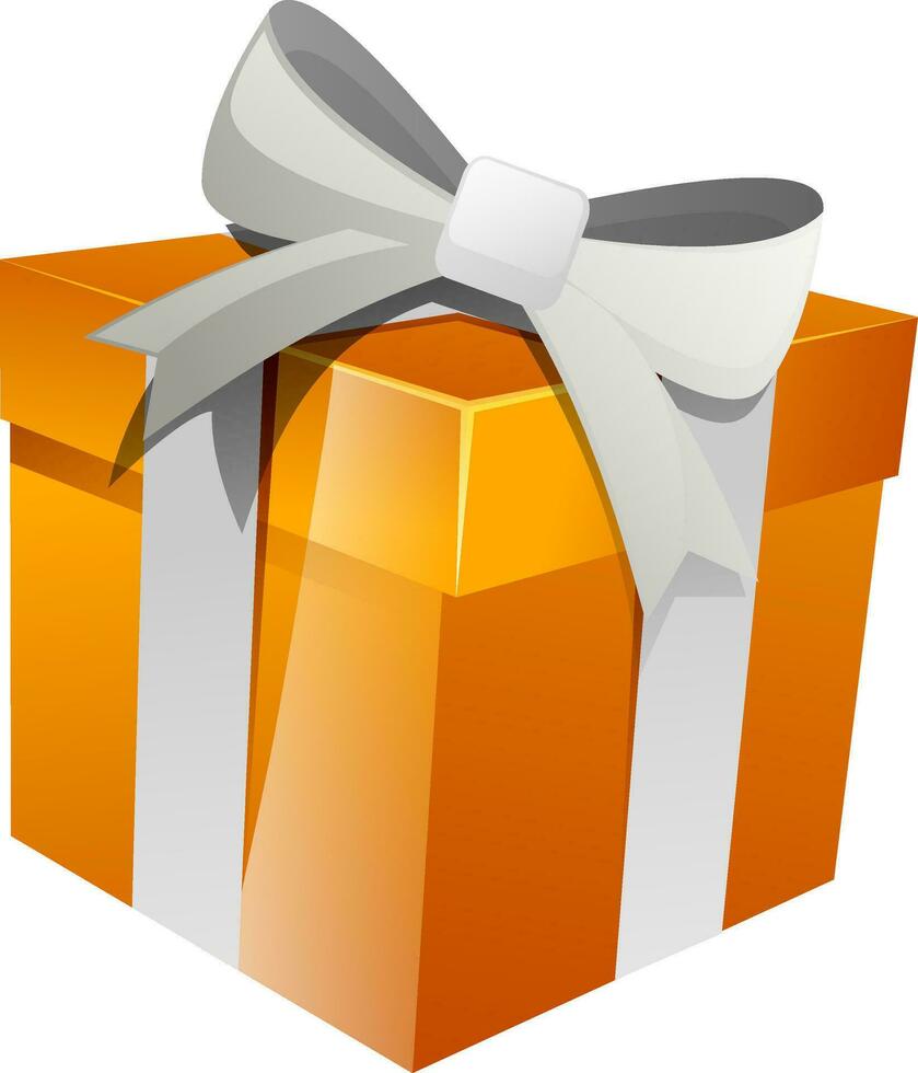 3D illustration of gift box with bow. vector