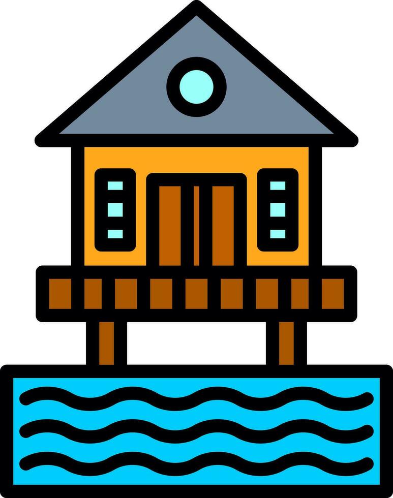 Beach hut Vector Icon Design