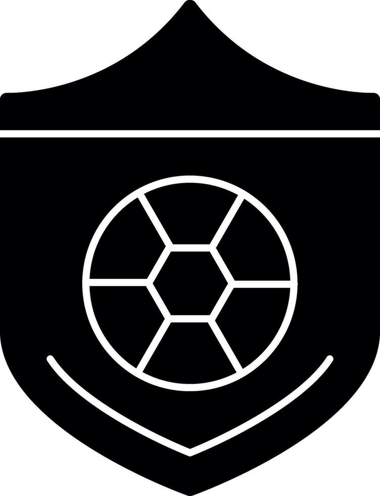 Soccer ball on a shield Vector Icon Design