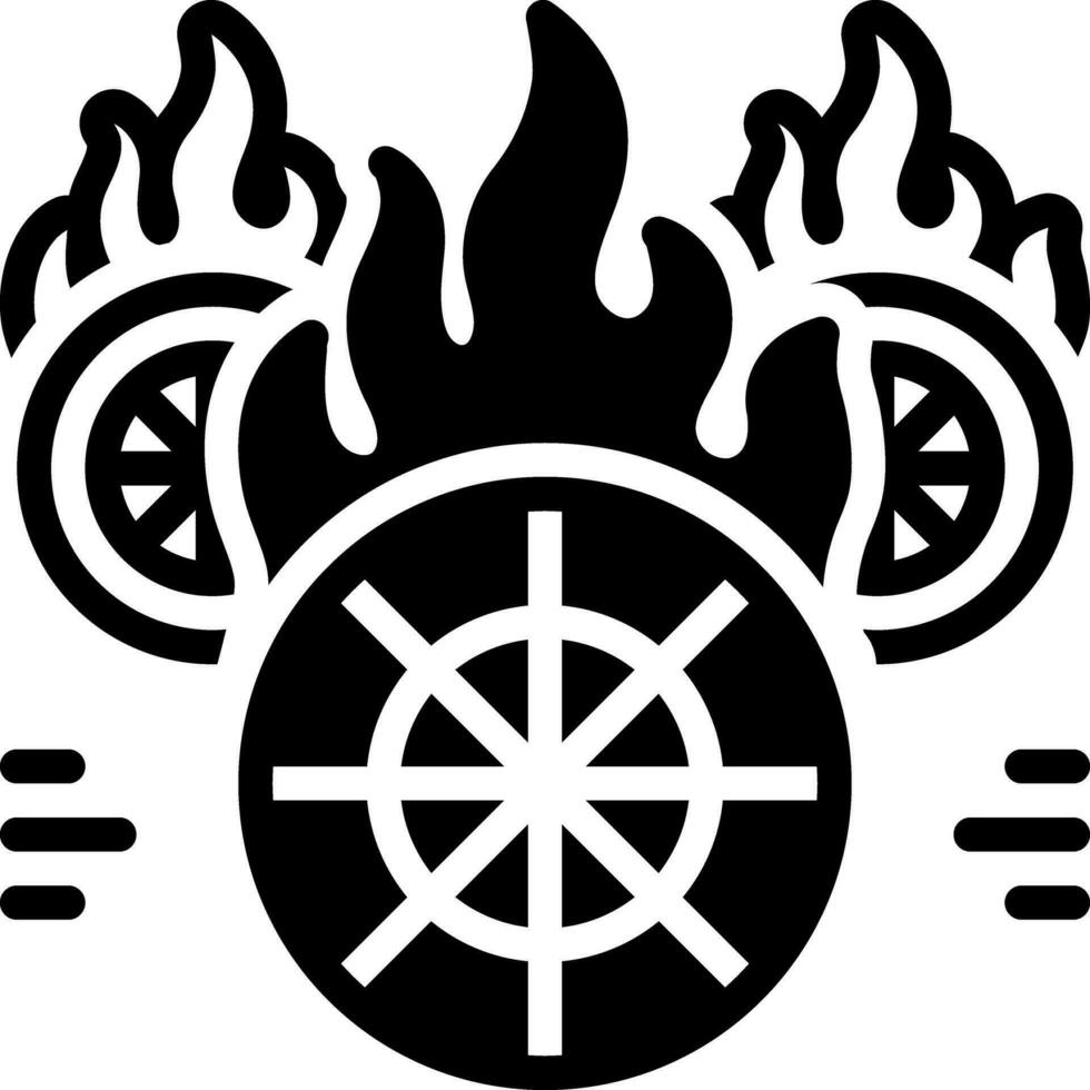 solid icon for fire vector