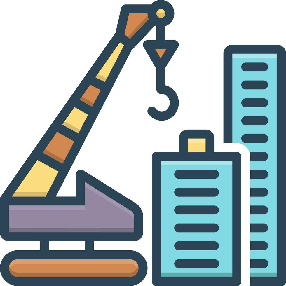 color icon for crane building vector