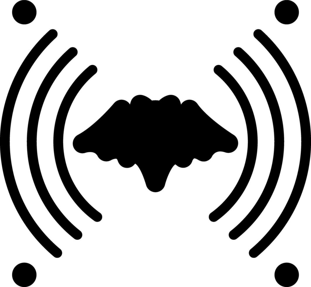 solid icon for echo location vector