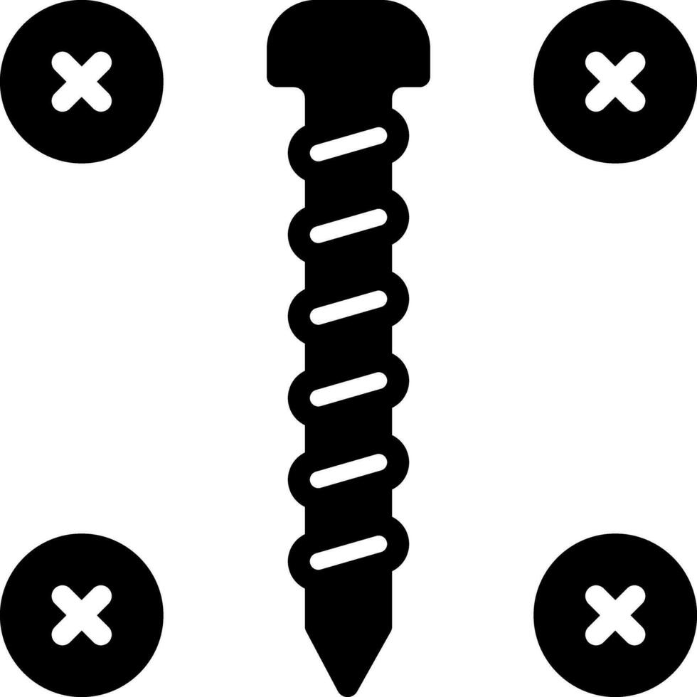 solid icon for screw vector