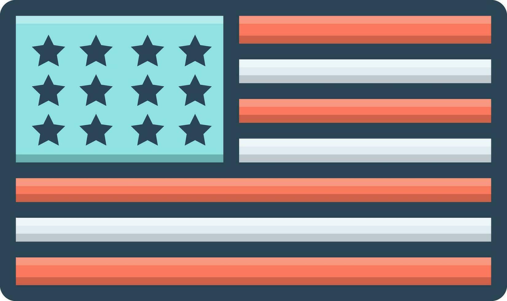 color icon for usa vector