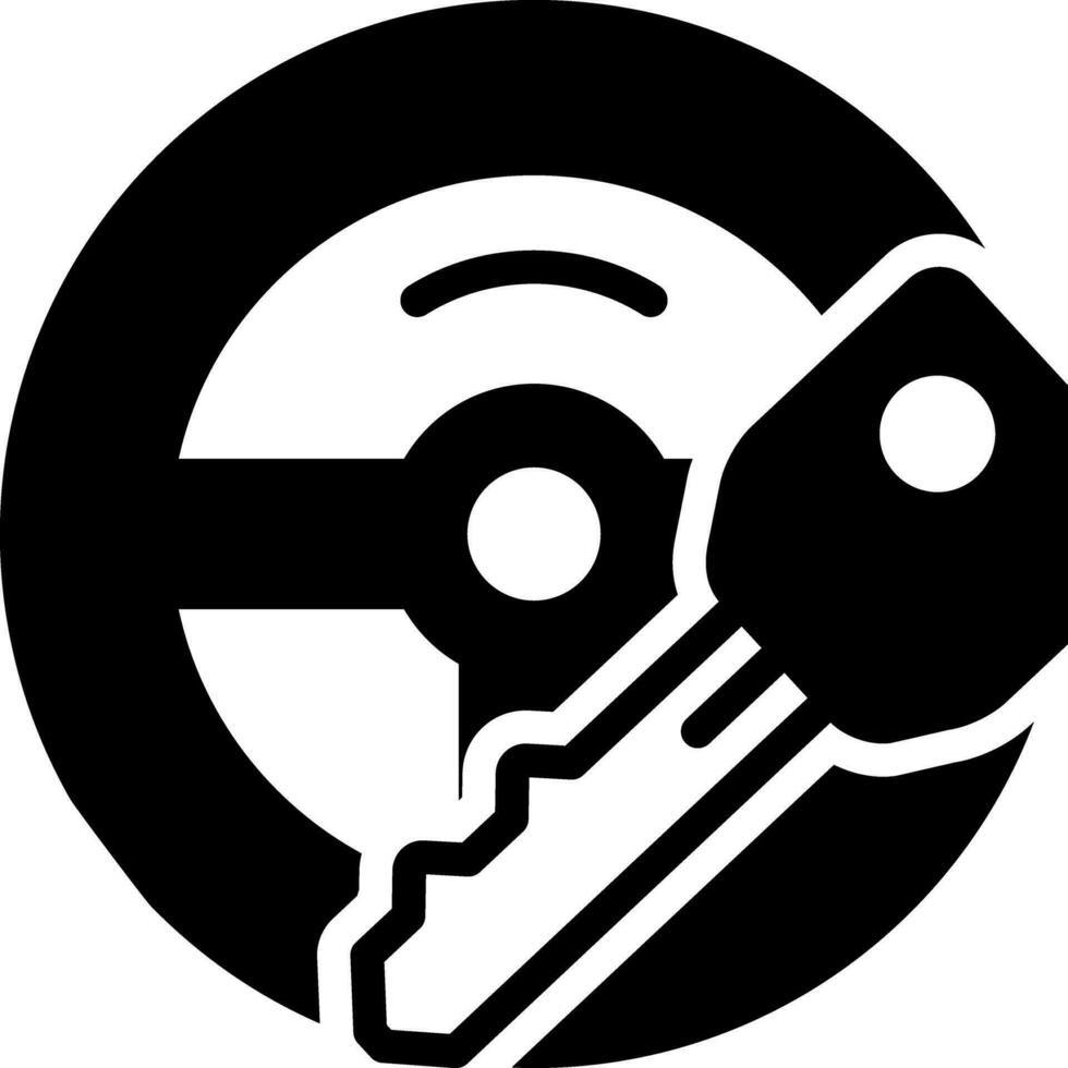 solid icon for key vector