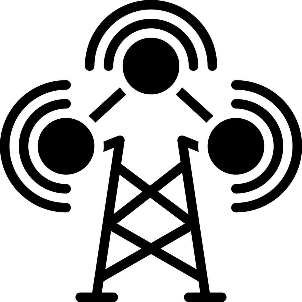 solid icon for broadcast vector