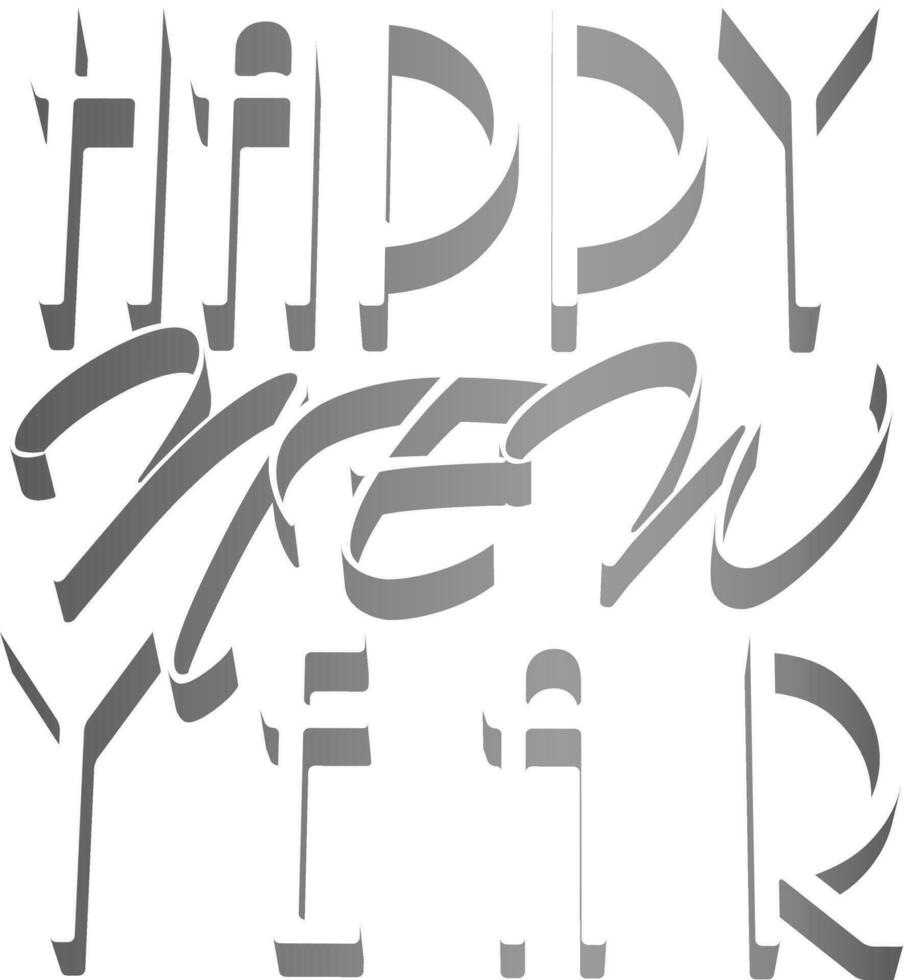 Happy New Year 3D text. vector