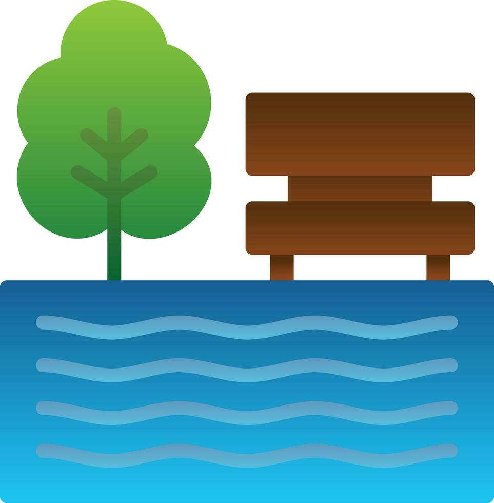 diseño de icono de vector de lago