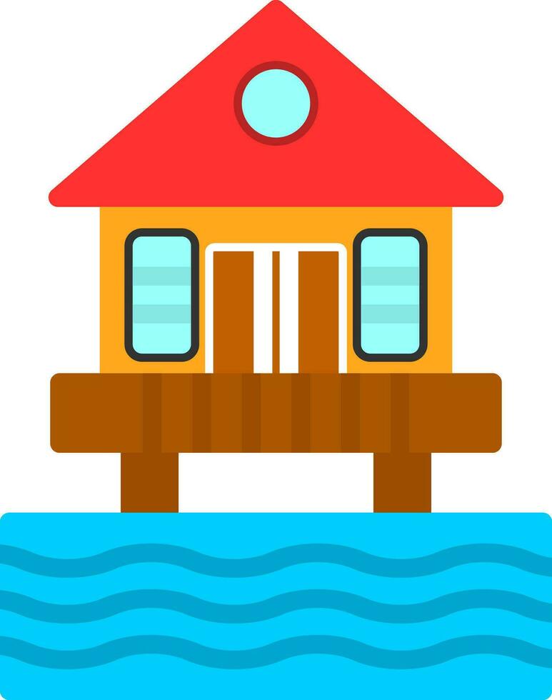Beach hut Vector Icon Design