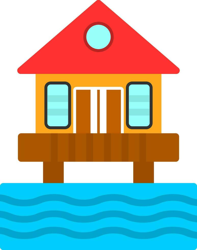 Beach hut Vector Icon Design