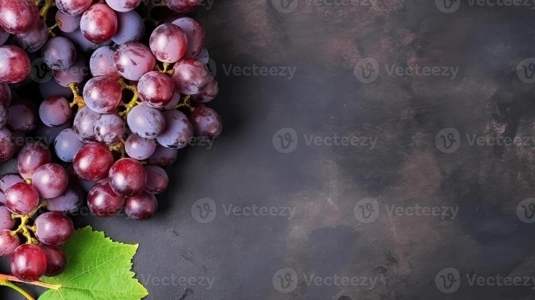 Ripe grapes mockup and copy space with a gradient background, photo