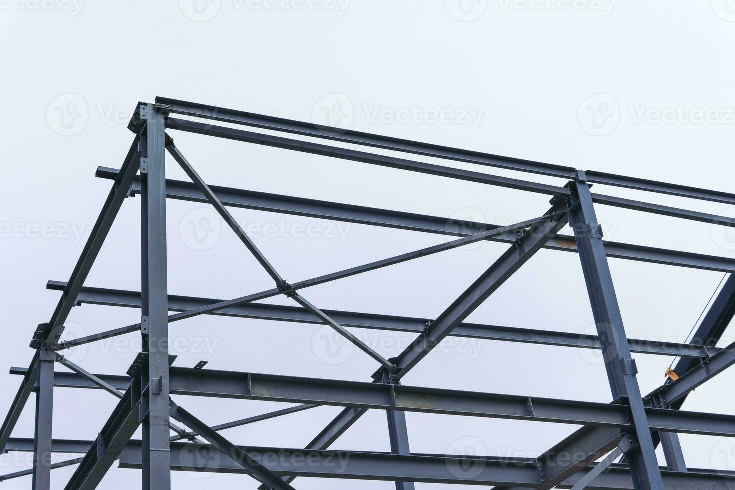 construcción estructura hecho de acero metal cerchas metal marco foto