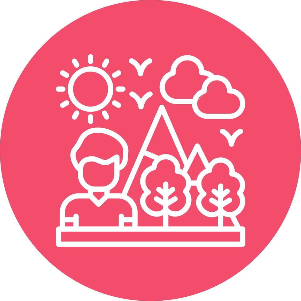 Hiking Vector Icon Design