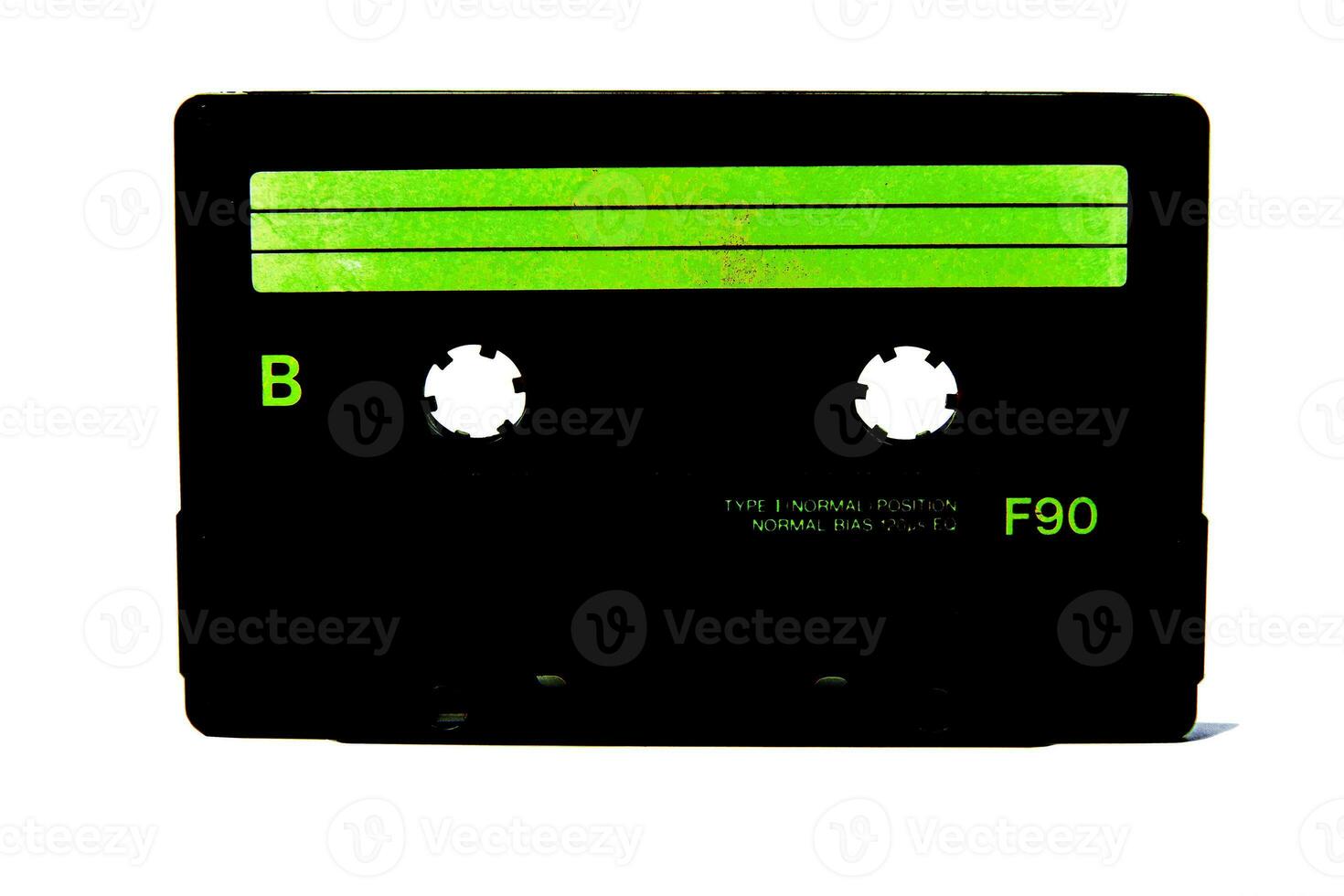 vintage tape recorder audio cassette isolated on a white background photo