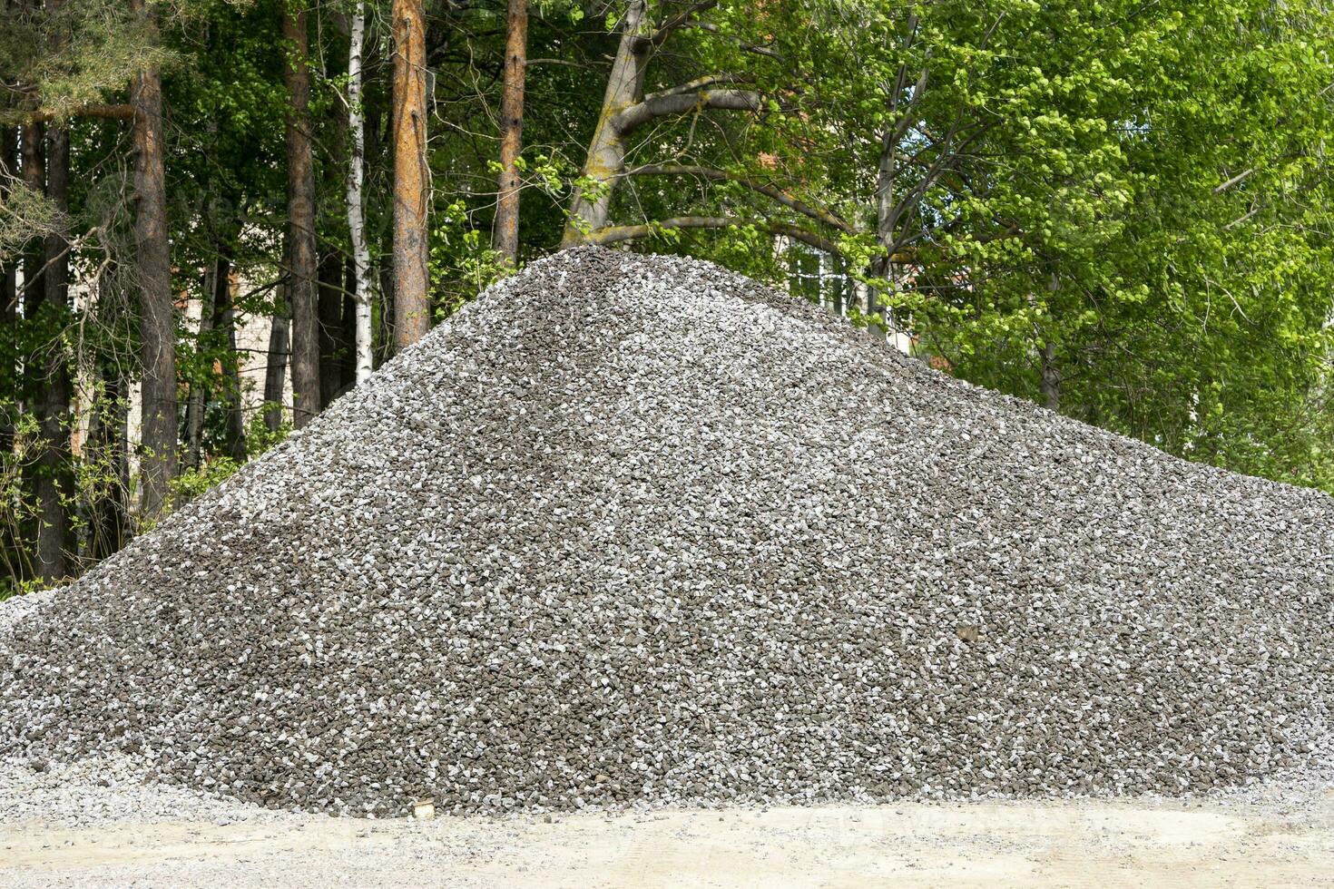 a large pile of rubble on a construction site for the improvement photo