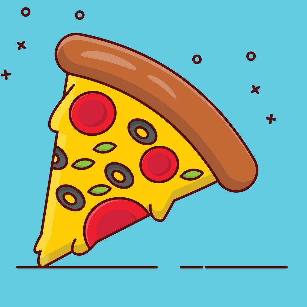 ilustración de vector de pizza en un fondo. símbolos de calidad premium. iconos vectoriales para concepto y diseño gráfico.