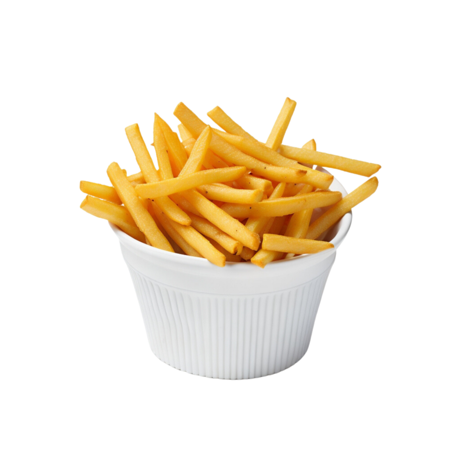 francês fritas em branco tigela isolado em transparente fundo, frito velozes Comida lanche isolado , Comida fotografia, lixo comida, frito batatas png