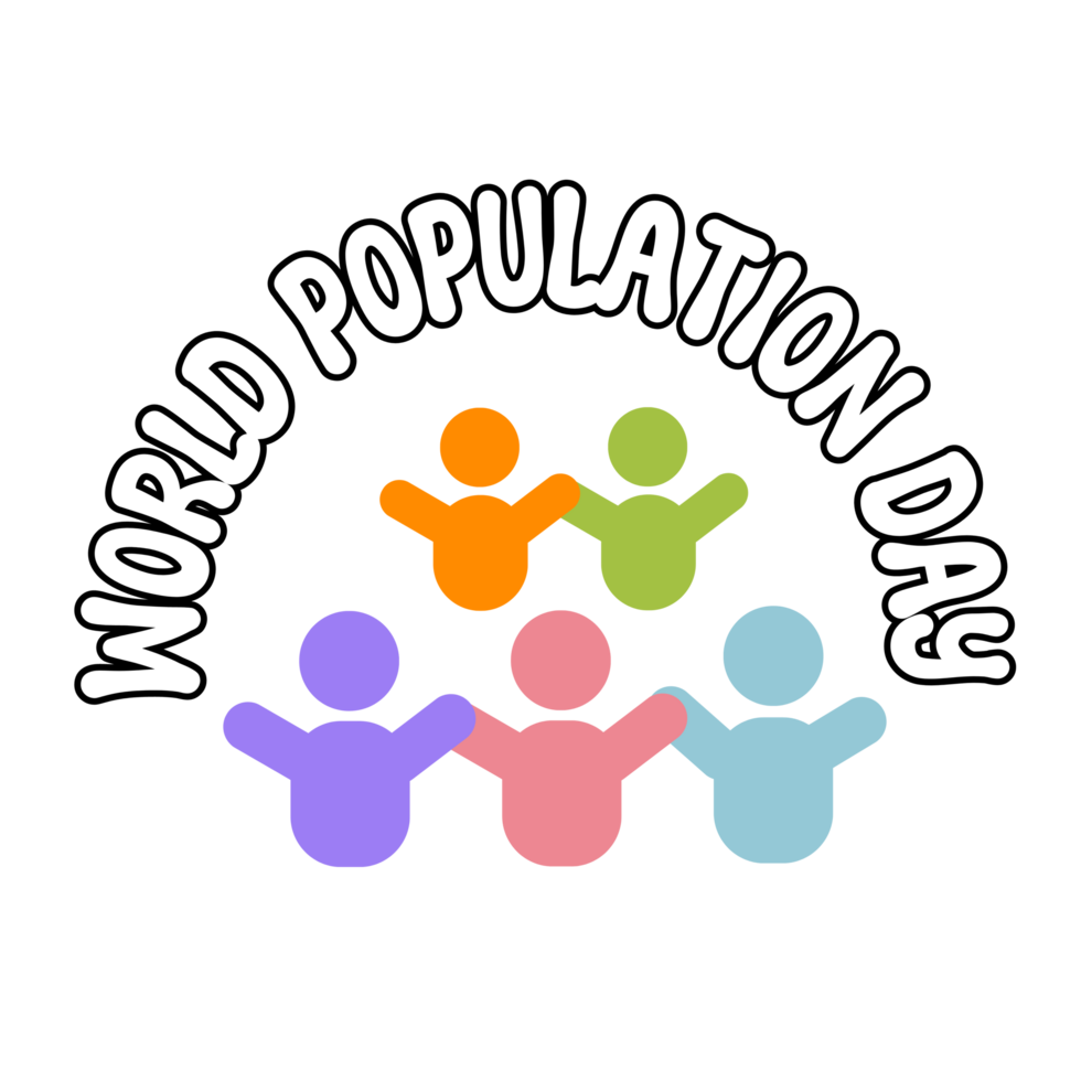 World Population Day  text, World Population Day calligraphy, Population Day lettering inscription clipart on transparent background, population digital art, population  clipart, population icon png