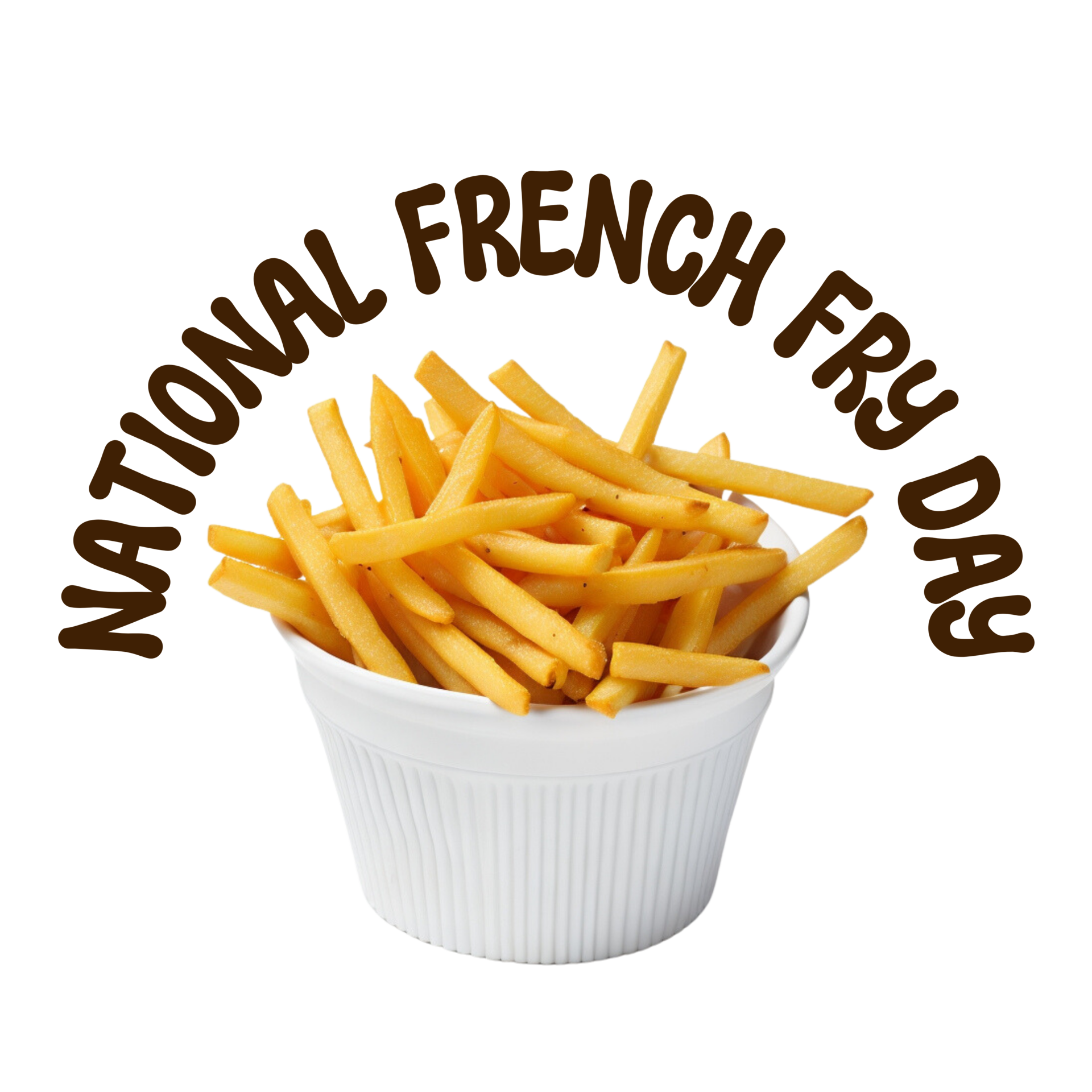 National french fry day text typography, calligraphy, lettering