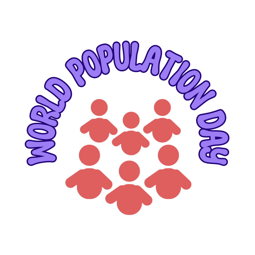 World Population Day  text, World Population Day calligraphy, Population Day lettering inscription clipart on transparent background, population digital art, population  clipart, population icon png