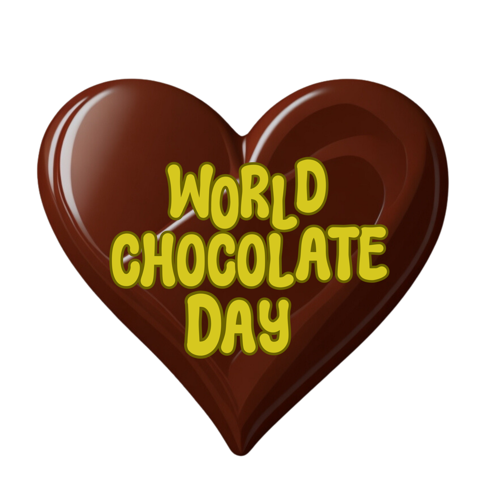 World chocolate day text typography, calligraphy, lettering inscription