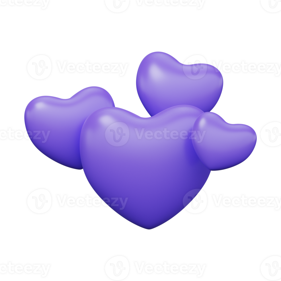Concept of social networks. Like and Heart icon. 3D Render png
