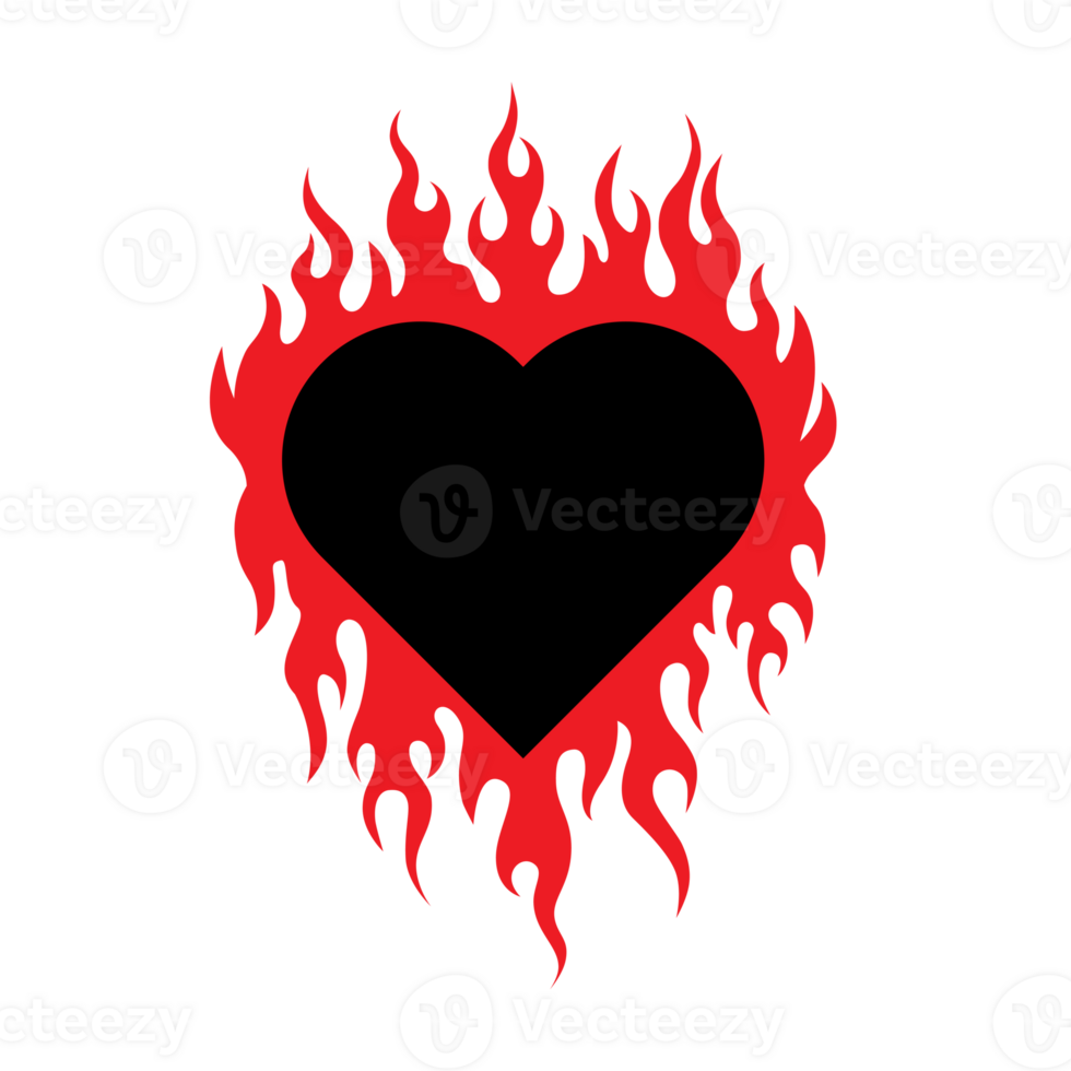 heart with fire tattoo png