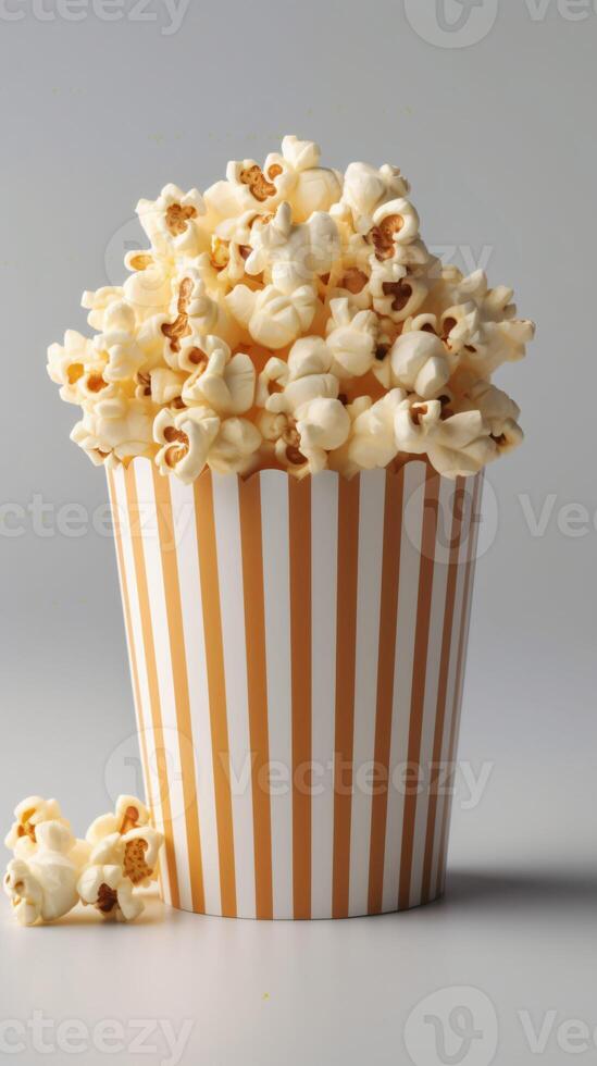 popcorn close-up with the black background, photo