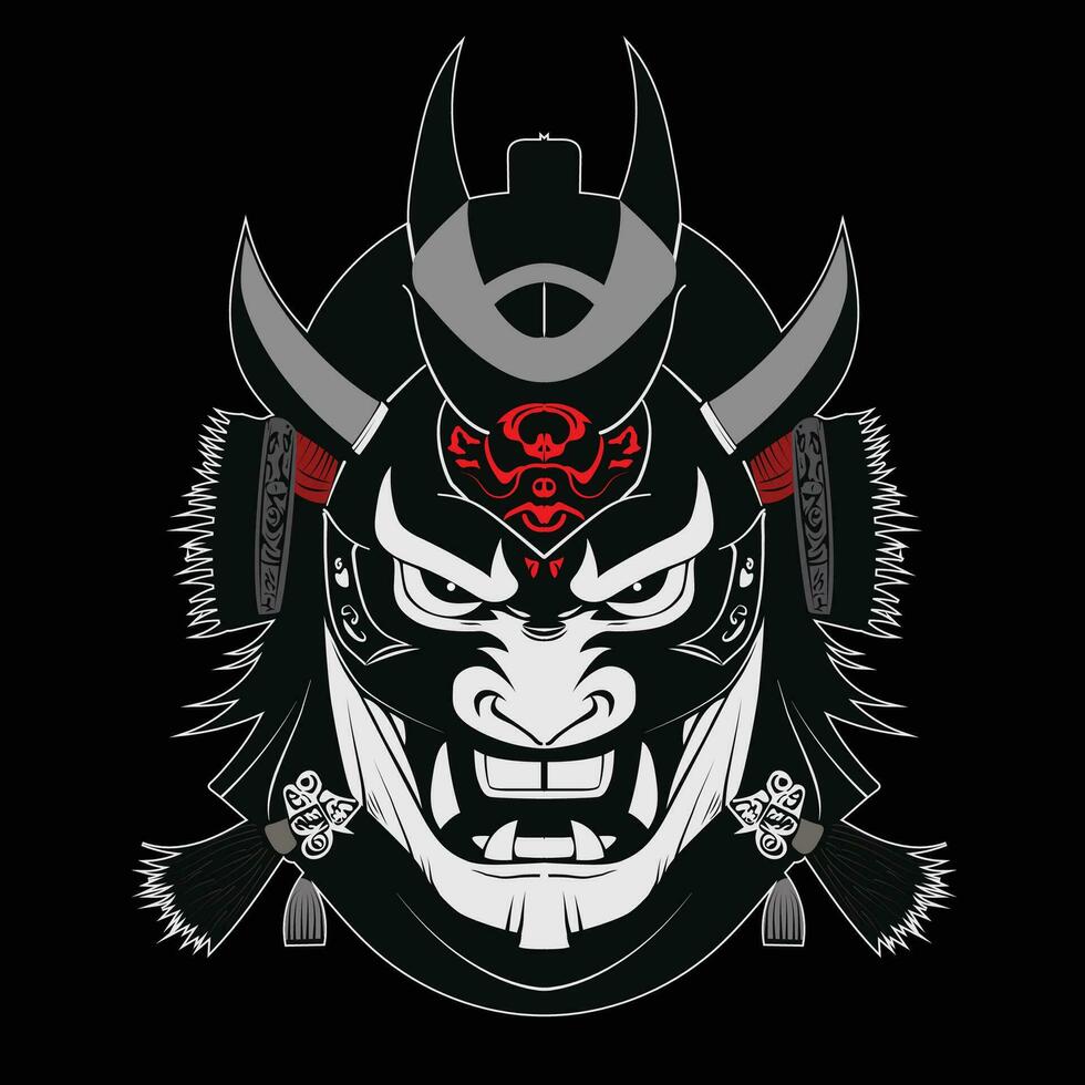 Oni japanese Culture devil mask, Vector illustration