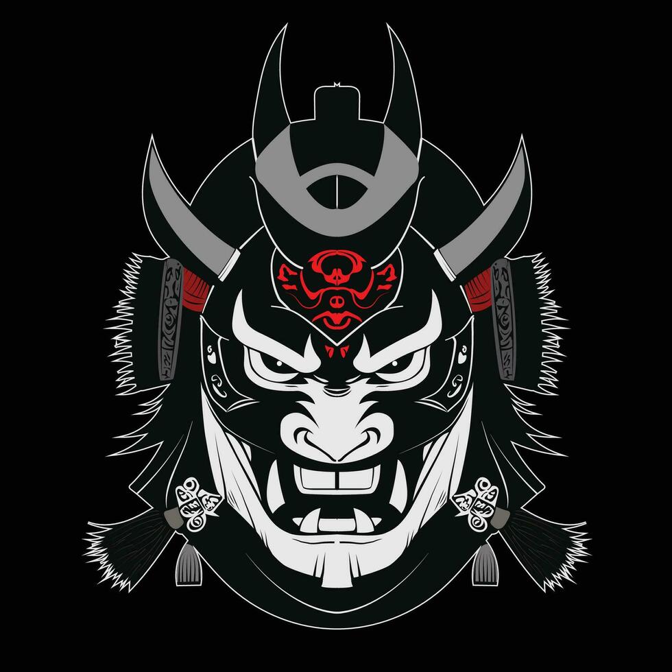 oni japonés cultura diablo mascarilla, vector ilustración