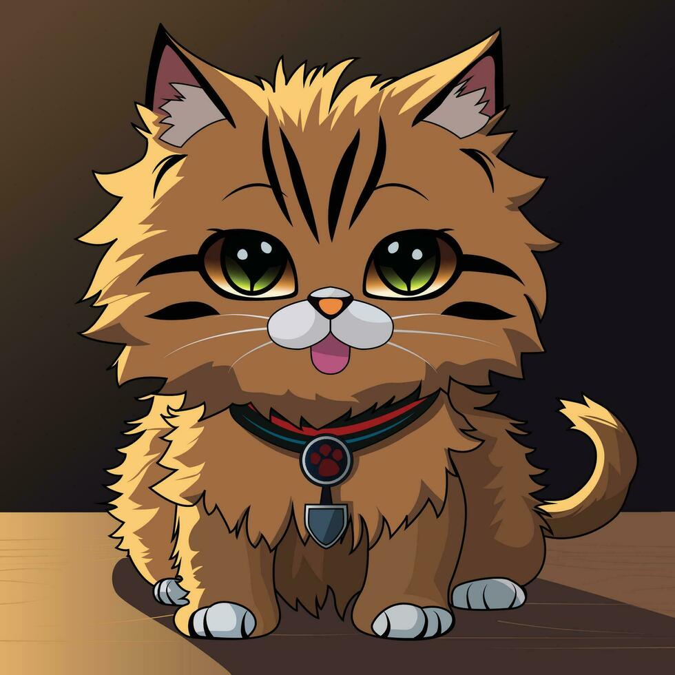 Cute realistic Persian Cat vector cartoon illustration portrait with background