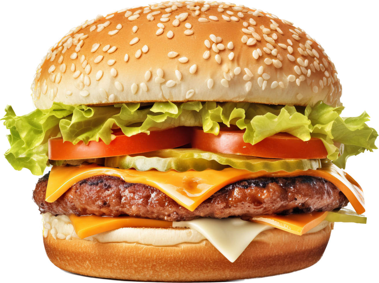 Hamburger png con ai generato.