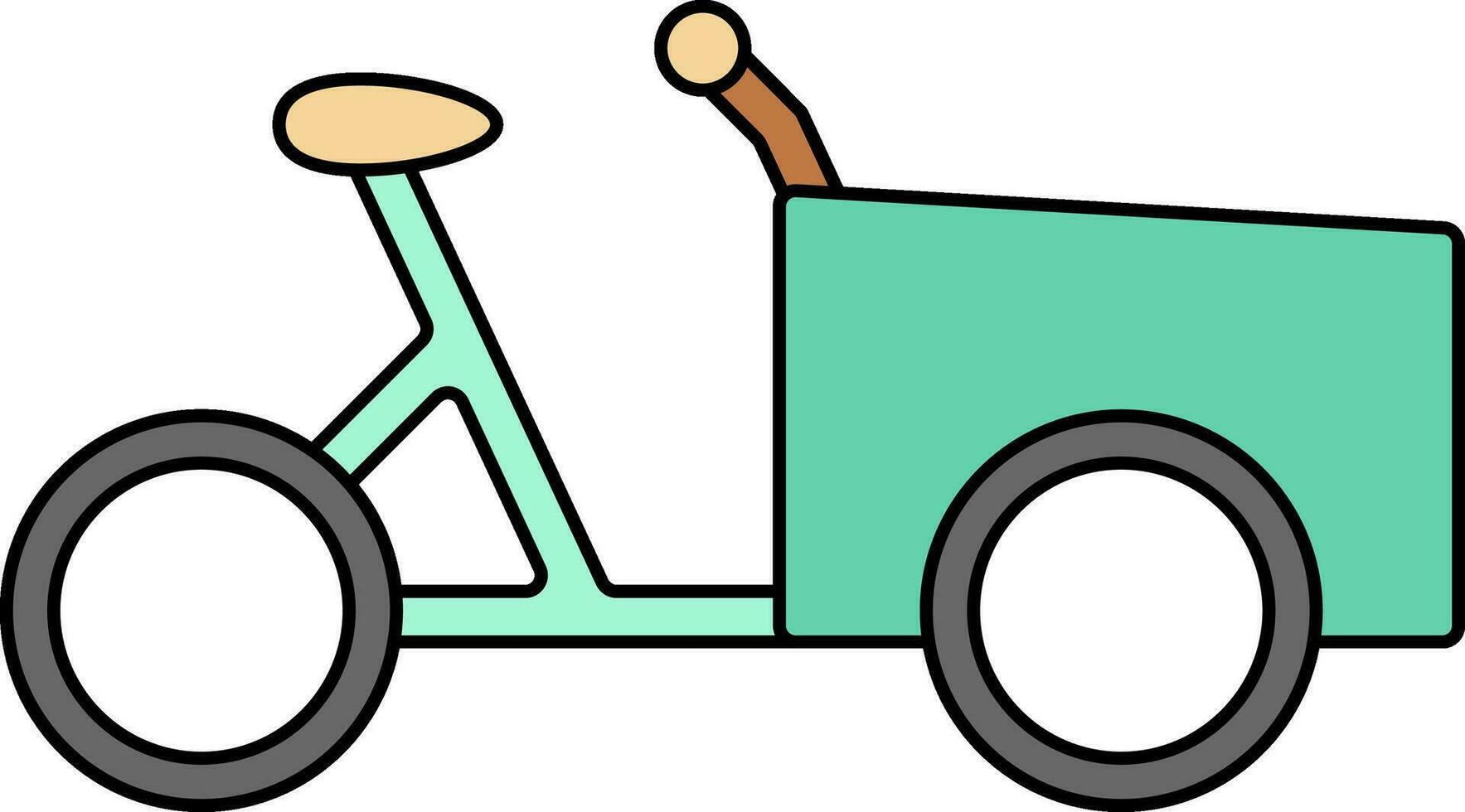 Flat illustration of a rickshaw. vector
