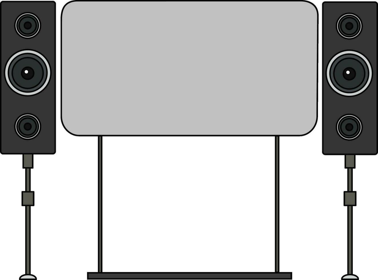Flat illustration of home theater. vector