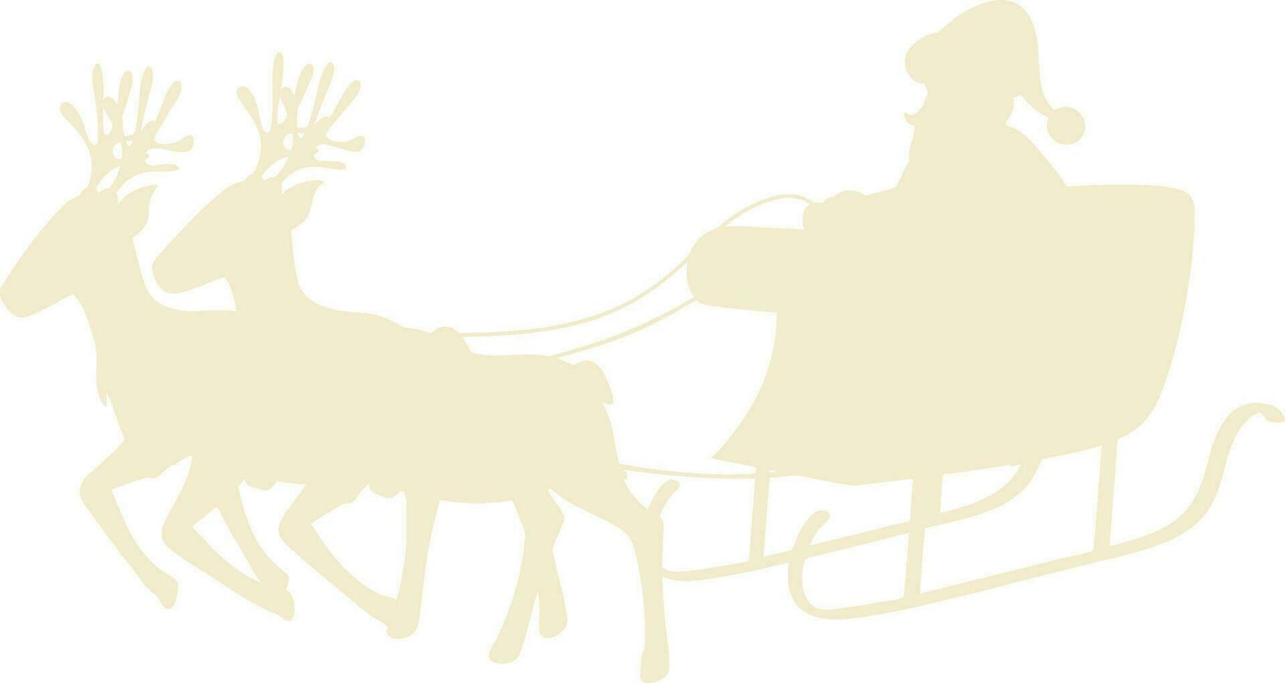 Santa claus with reindeer sleigh. vector