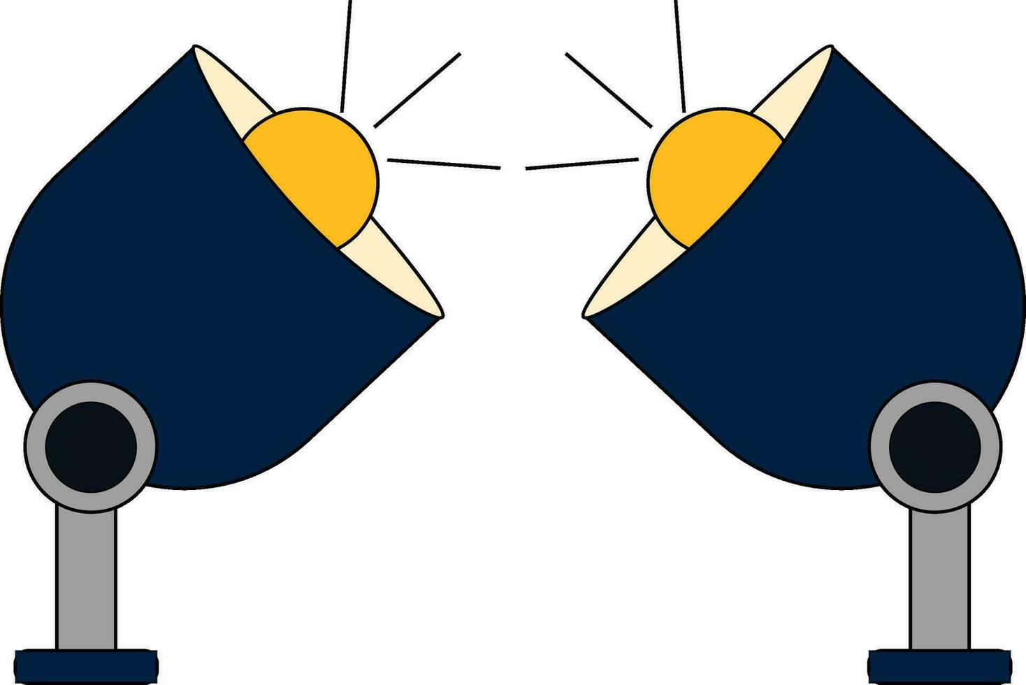 Flat illustration of studio lights. vector
