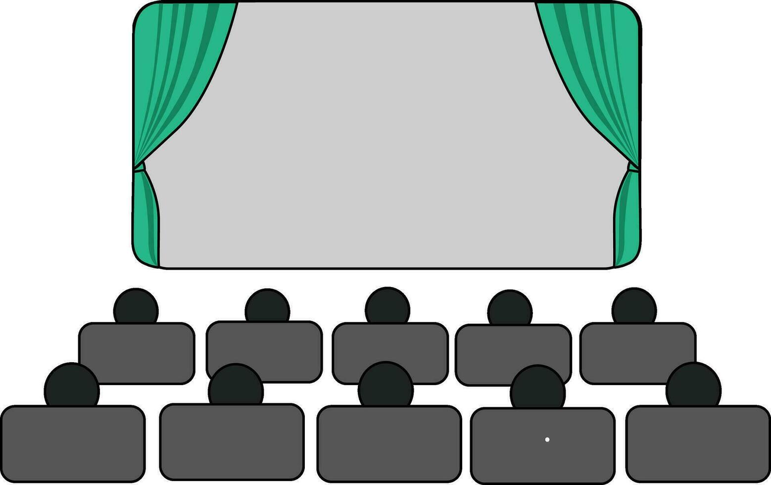 Illustration of movie theater interior. vector